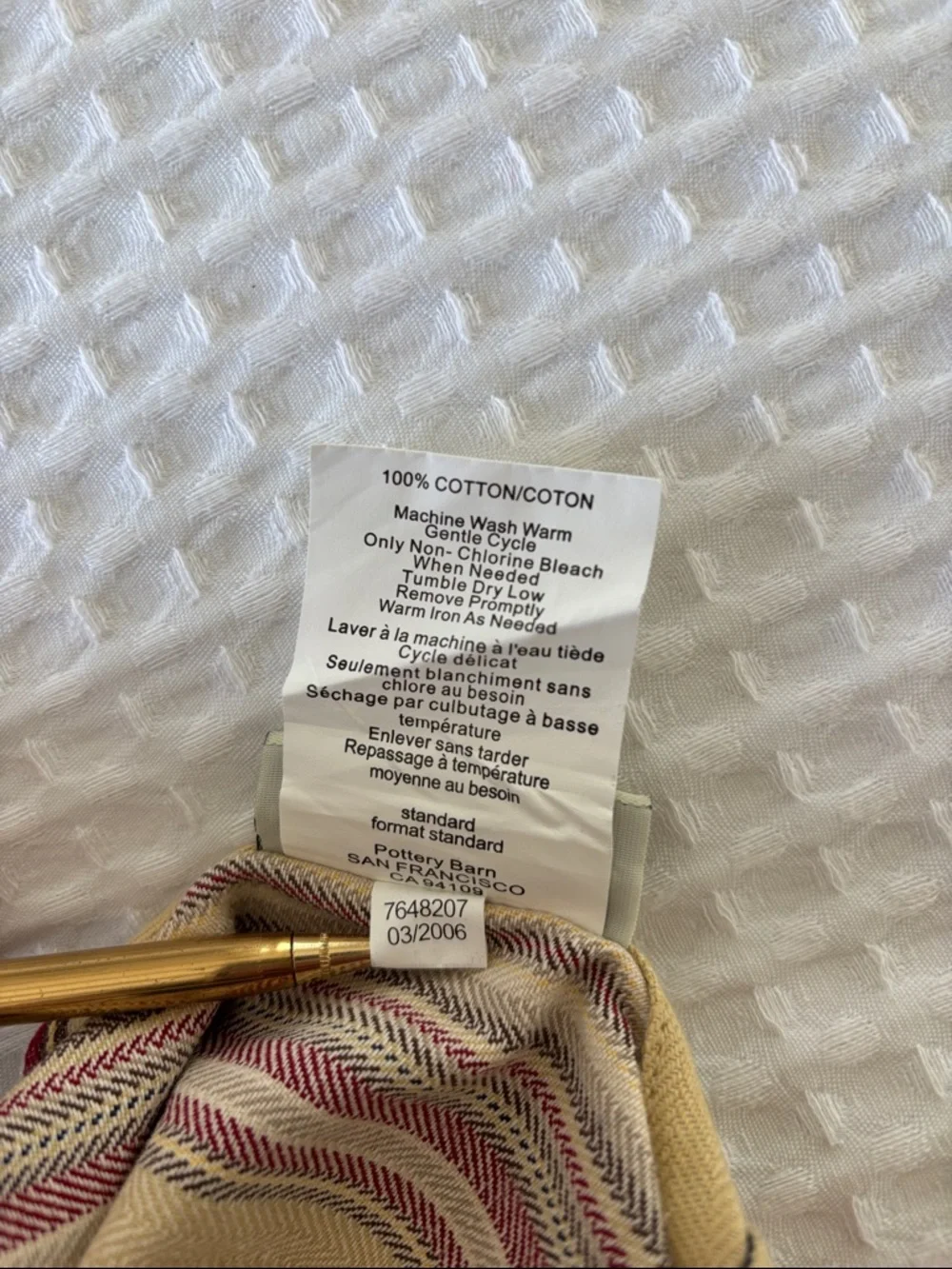 Pottery Barn 2006 Tan Red Striped King Duvet Cover &‎ (2) Standard Pillow Shams